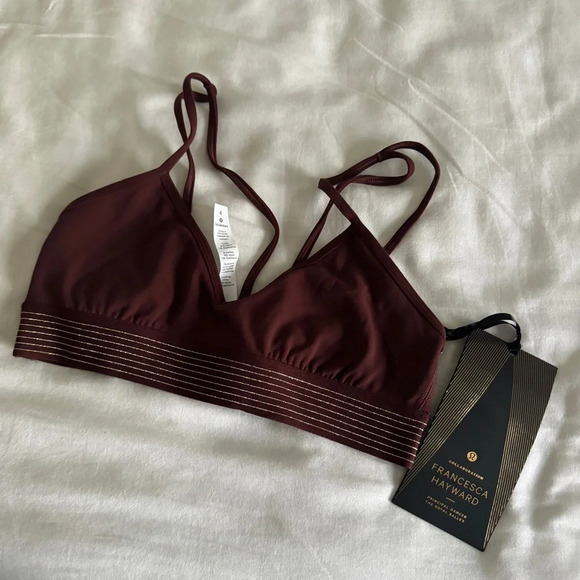lululemon athletica Other - 🆕🤎 Lululemon Francesca Hayward Principal Dancer Golden Lining Bralette Maroon